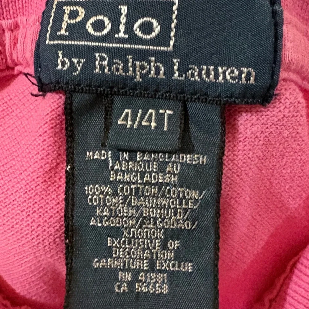 Polo Ralph Lauren Kids Pink Short Sleeve Pique Polo Shirt Size 4 4T Pony Logo